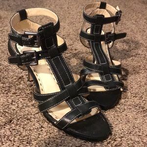 Coach Double Strapped Black Flora Heels
